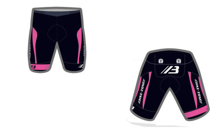 Bike-Zone Fietsbroek Zwart / Roze met Bretel