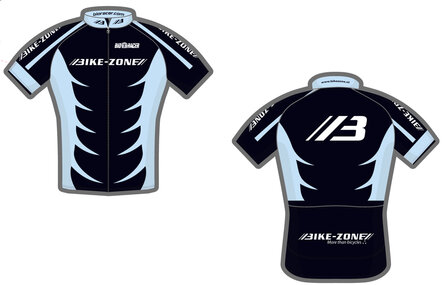 shirt bikezone zwart/blauw