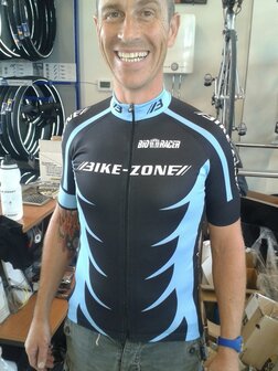 Shirt Korte Mouw Zwart/Blauw Bike-Zone