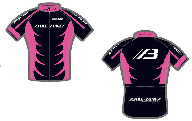 bikezone shirt zwart roze