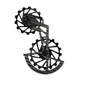 Nova Ride carbon derailleur kooi met ceramische wielset zwart 11 v